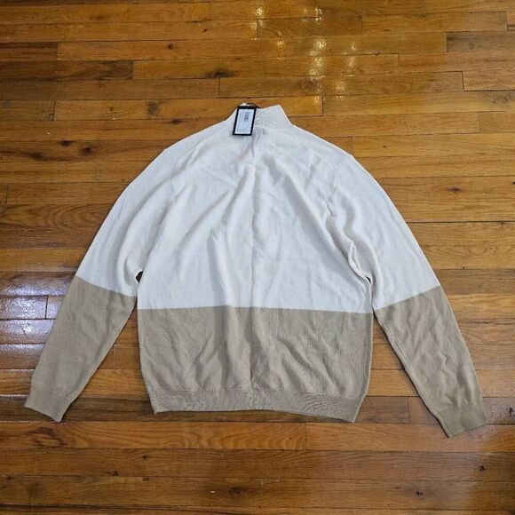 Paige Wayne Colorblock Wool Alpaca Turtleneck Sweater XL - Picture 6 of 8